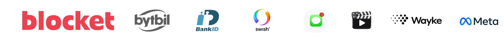 Integrerar med Blocket, Bytbil, BankID, Swish, SMS och Video